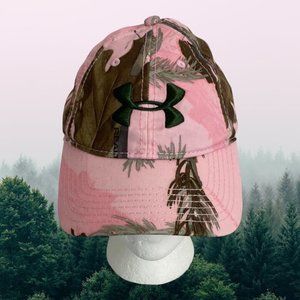 Under Armour Womens Pink Camo Cap Hat Logo Adjustable Baseball Hat Snapback